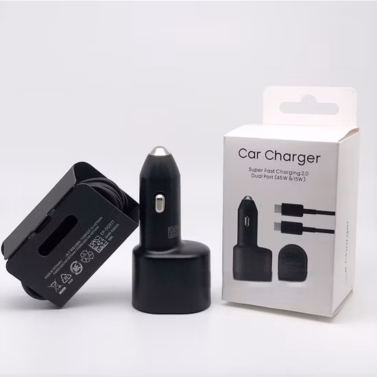 Typec C 케이블 포함 100% 오리지널 듀얼 USB 빠른 금속 차량용 충전기